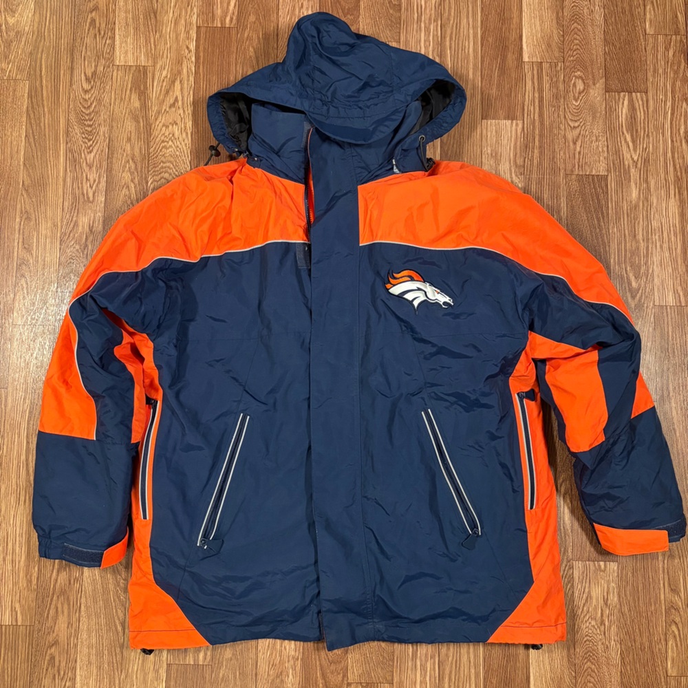 Retro Denver Broncos NFL Official Hooded 2 in 1 Jacket